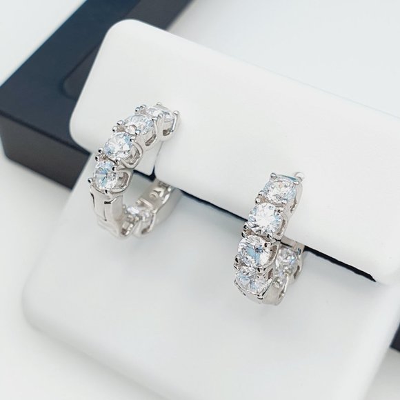 "925 Sterling Silver Cubic Zirconia Earrings, UU1P6A6144 - Picture 1 of 10